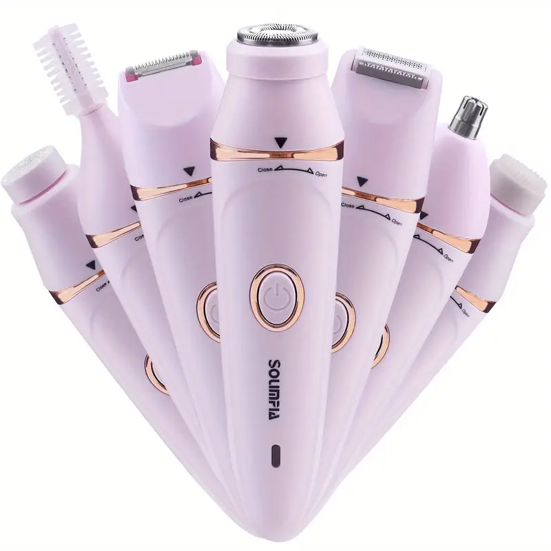 7-in-1 Rechargeable Electric Epilator for Women – Ultimate Hair Removal Kit with Facial Shaver