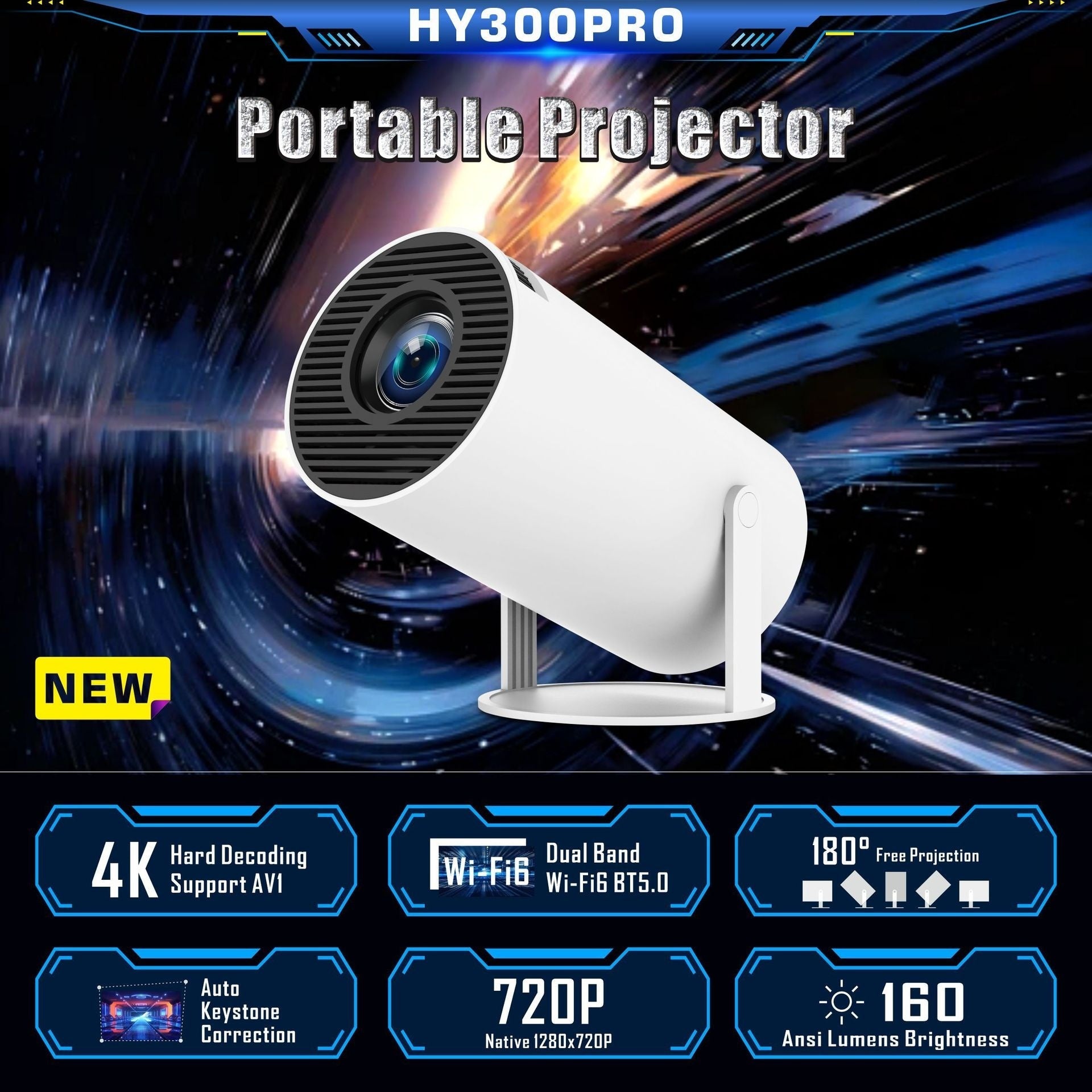 HY300 Home Theater Portable Small Projector