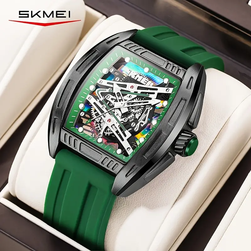 SKMEI Men's Waterproof Quartz Watch – Luminous Analog Timepiece with Modern Hollow-Out Design